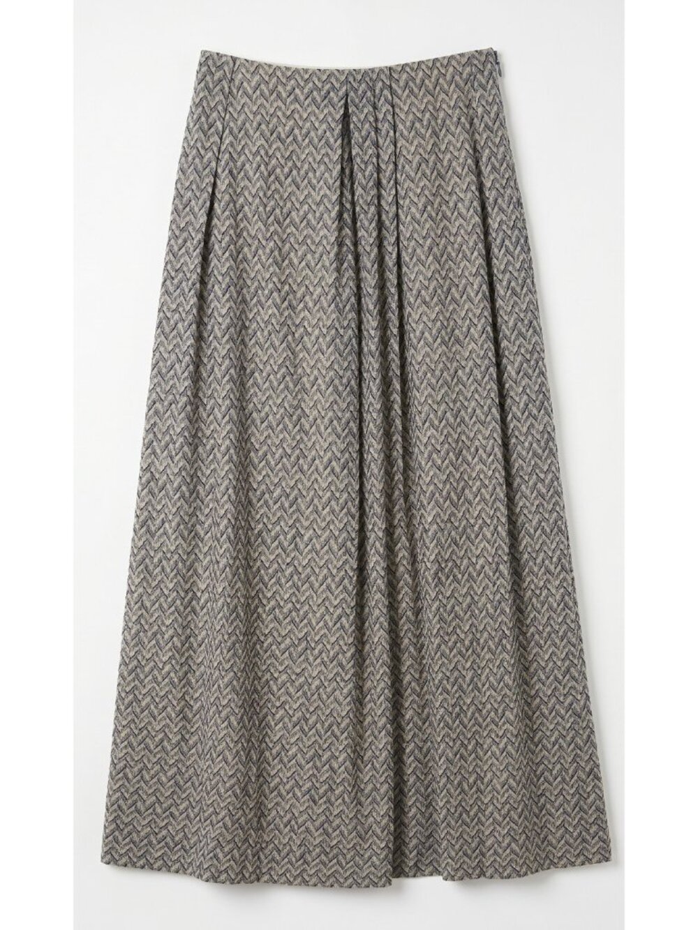 MISSONI Gray Gold Ivory ZIG ZAG Rayon Knit Maxi Skirt Italy 46 12 NWT